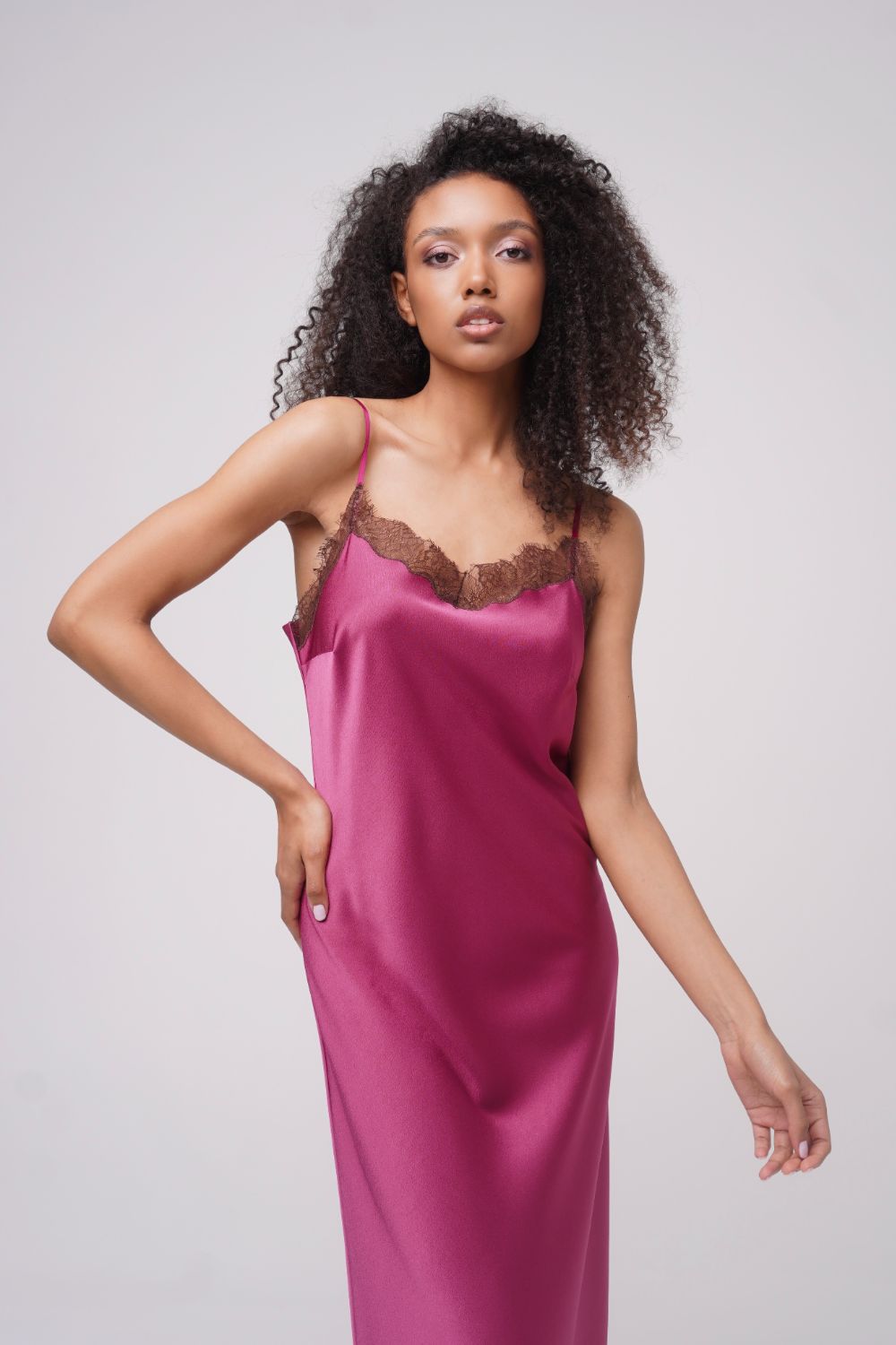  Dark Rose Satin Slip Product SIA Glamoralle