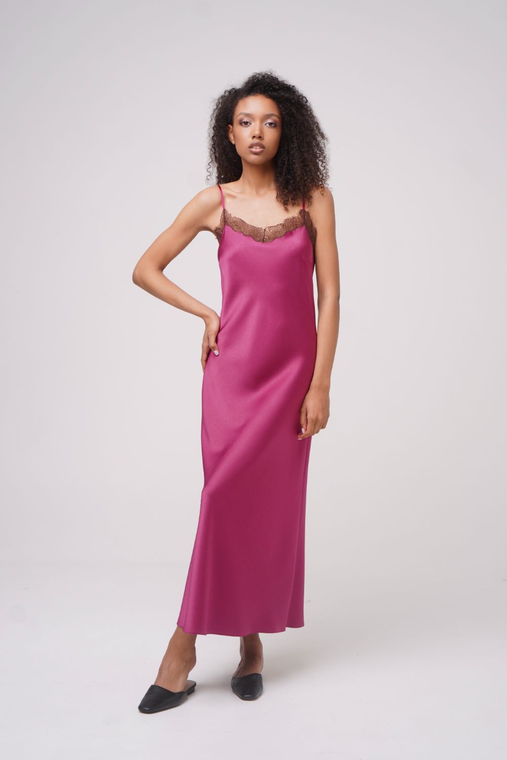  Dark Rose Satin Slip Product SIA Glamoralle