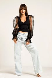  Flaming Mini Top Black Product Amoralle