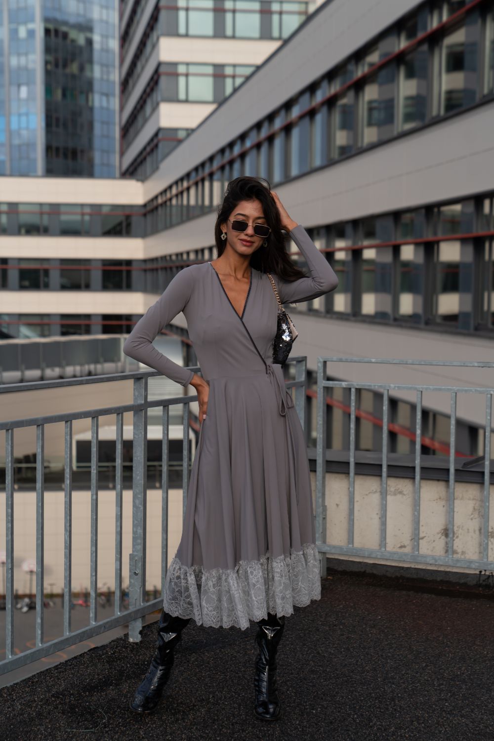  I Melt With You Stretch Jersey Dress Grey Product Amoralle
