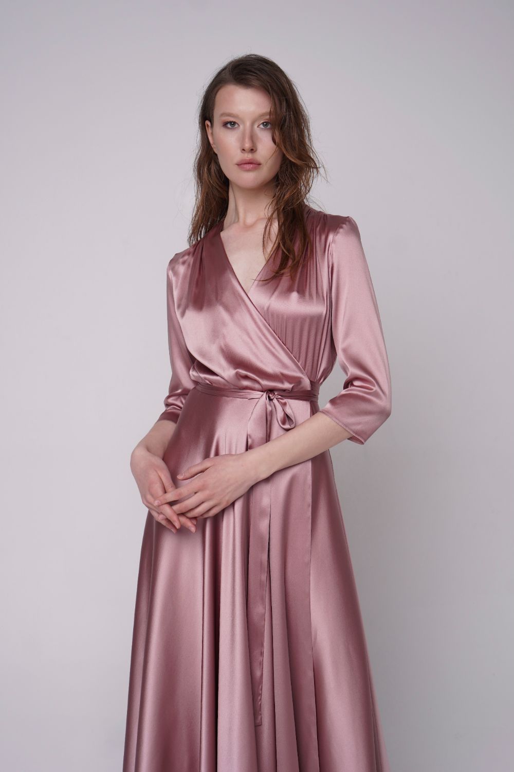  Kiss Of A Cloud Silk Midi Dress Blush Product SIA Glamoralle