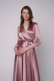  Kiss Of A Cloud Silk Midi Dress Blush Product SIA Glamoralle