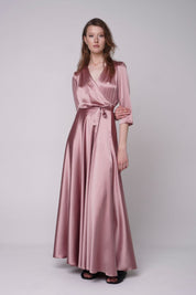  Kiss Of A Cloud Silk Midi Dress Blush Product SIA Glamoralle