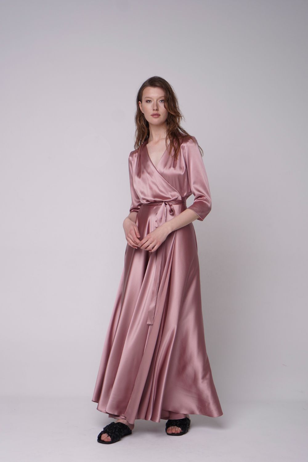  Kiss Of A Cloud Silk Midi Dress Blush Product SIA Glamoralle