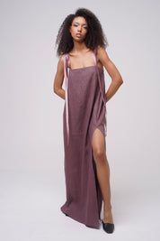  Light Romance Linen Dress Plum Product SIA Glamoralle