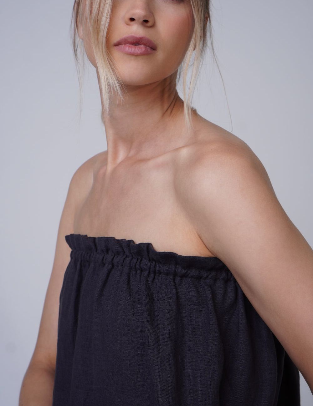  Look At Me Linen Dress Antracite Product SIA Glamoralle