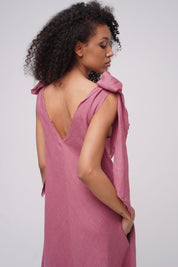  Miracle Summer Linen Dress Dark Rose Product SIA Glamoralle