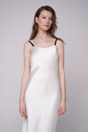  Silk Eternal Midi Slip White Product SIA Glamoralle