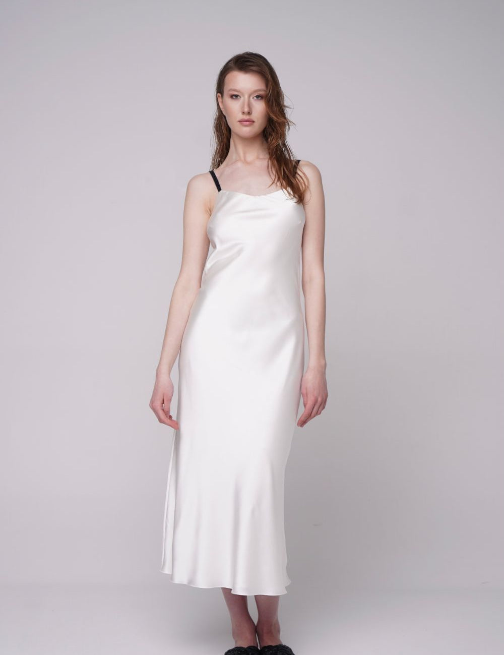  Silk Eternal Midi Slip White Product SIA Glamoralle