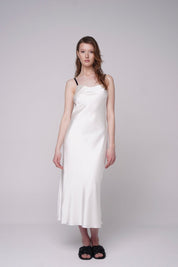  Silk Eternal Midi Slip White Product SIA Glamoralle