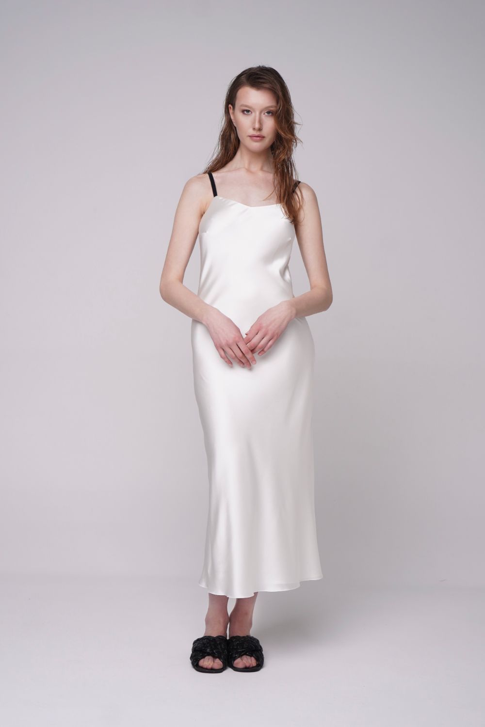  Silk Eternal Midi Slip White Product SIA Glamoralle