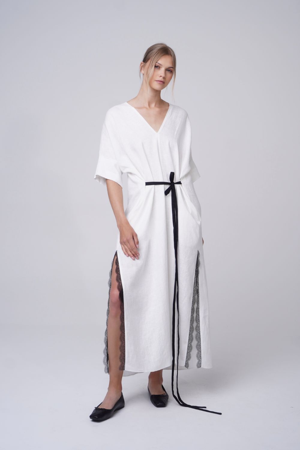  Summer In My Heart Linen Dress Ivory Product SIA Glamoralle