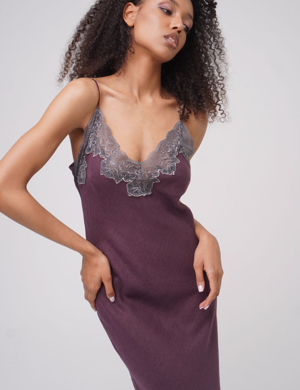  Sunny Lake Linen Dress Plum Product SIA Glamoralle