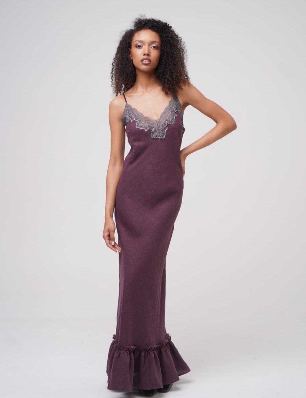  Sunny Lake Linen Dress Plum Product SIA Glamoralle