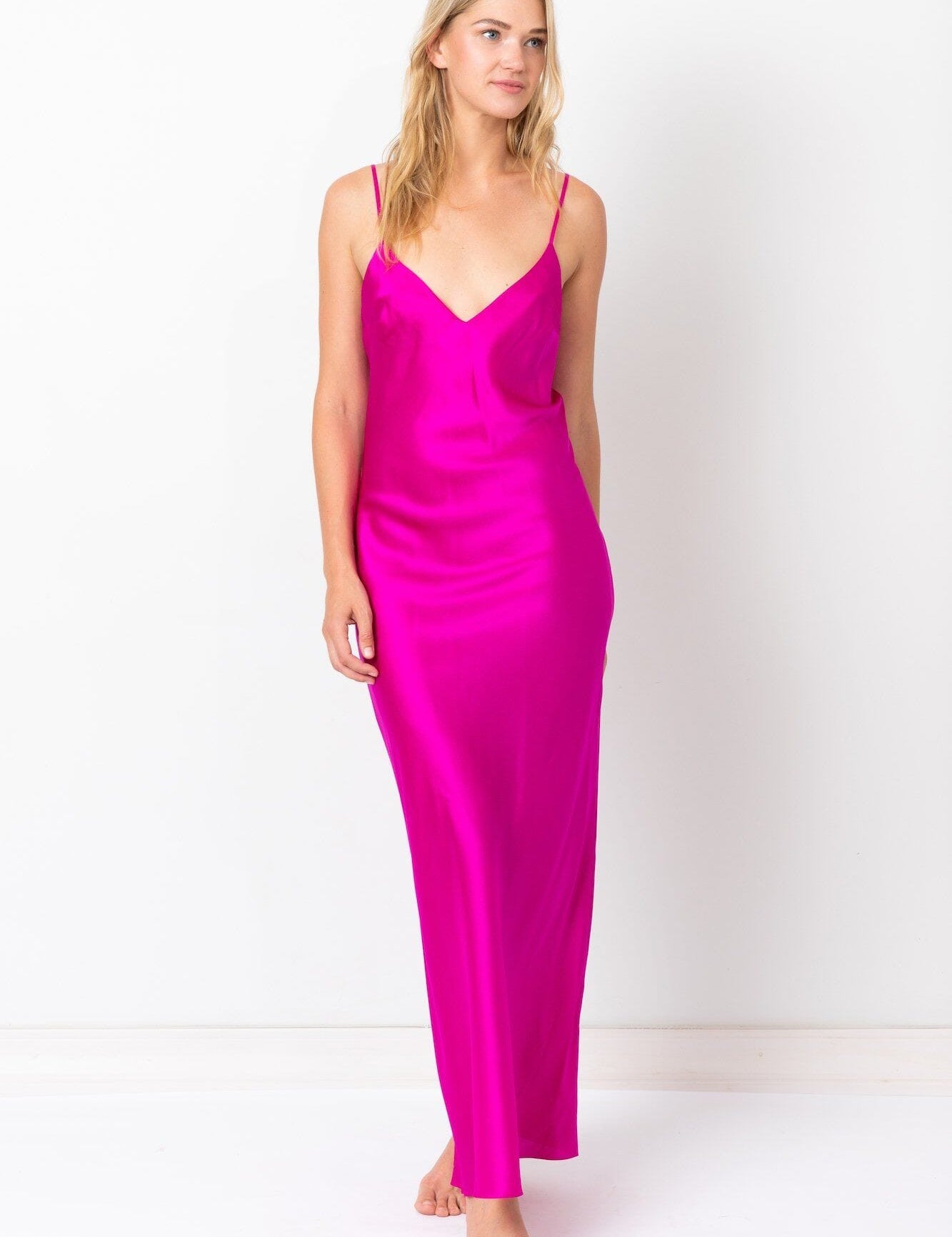  Sweet Music Silk Slip Fuchsia Product Amoralle