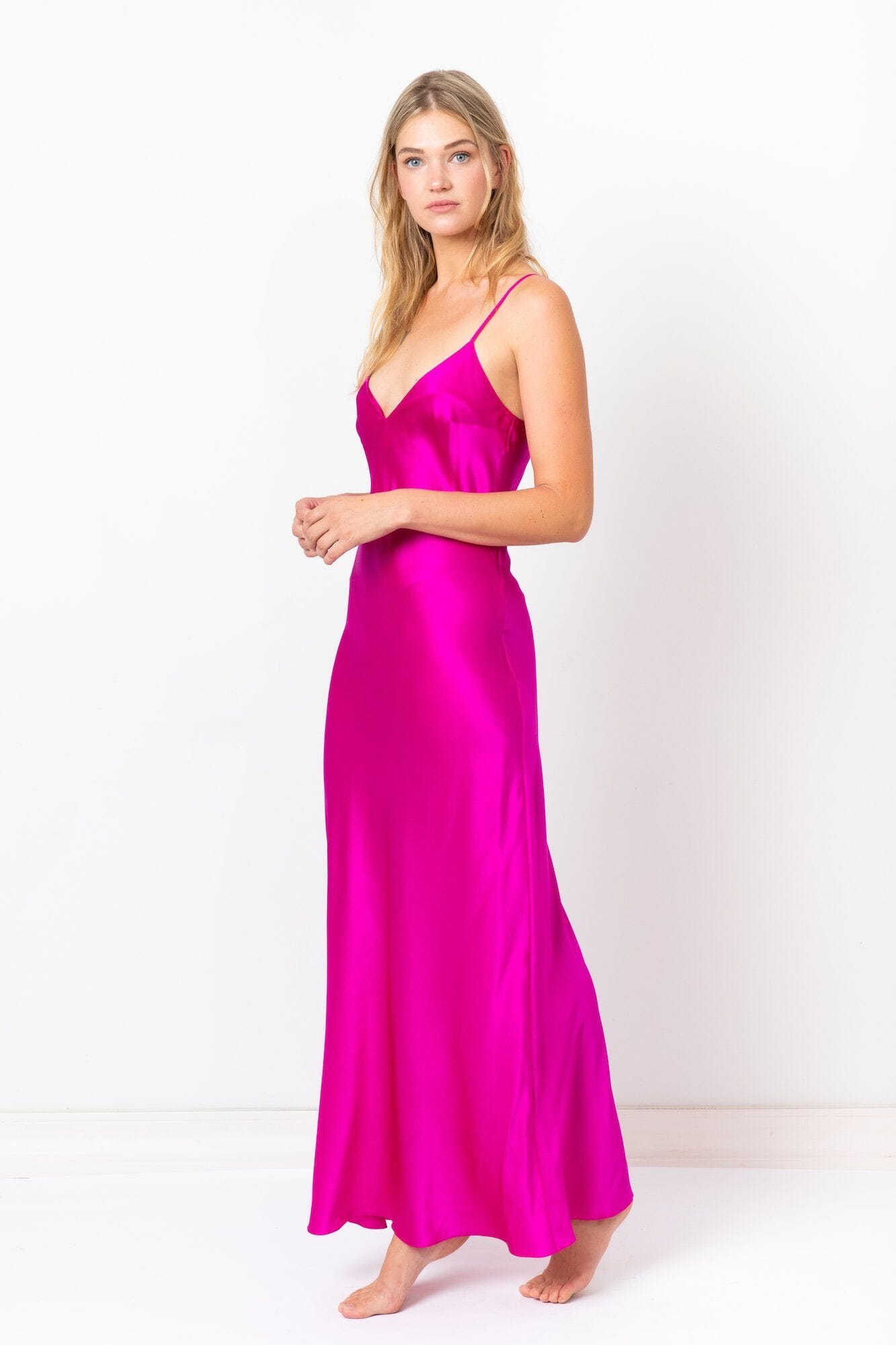  Sweet Music Silk Slip Fuchsia Product Amoralle
