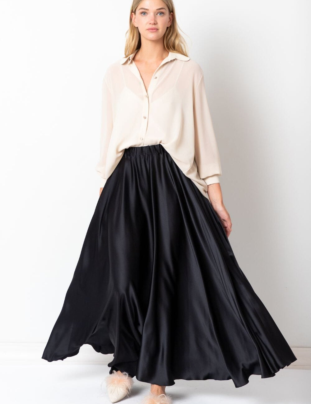  World Class Silk Skirt Black Product SIA Glamoralle