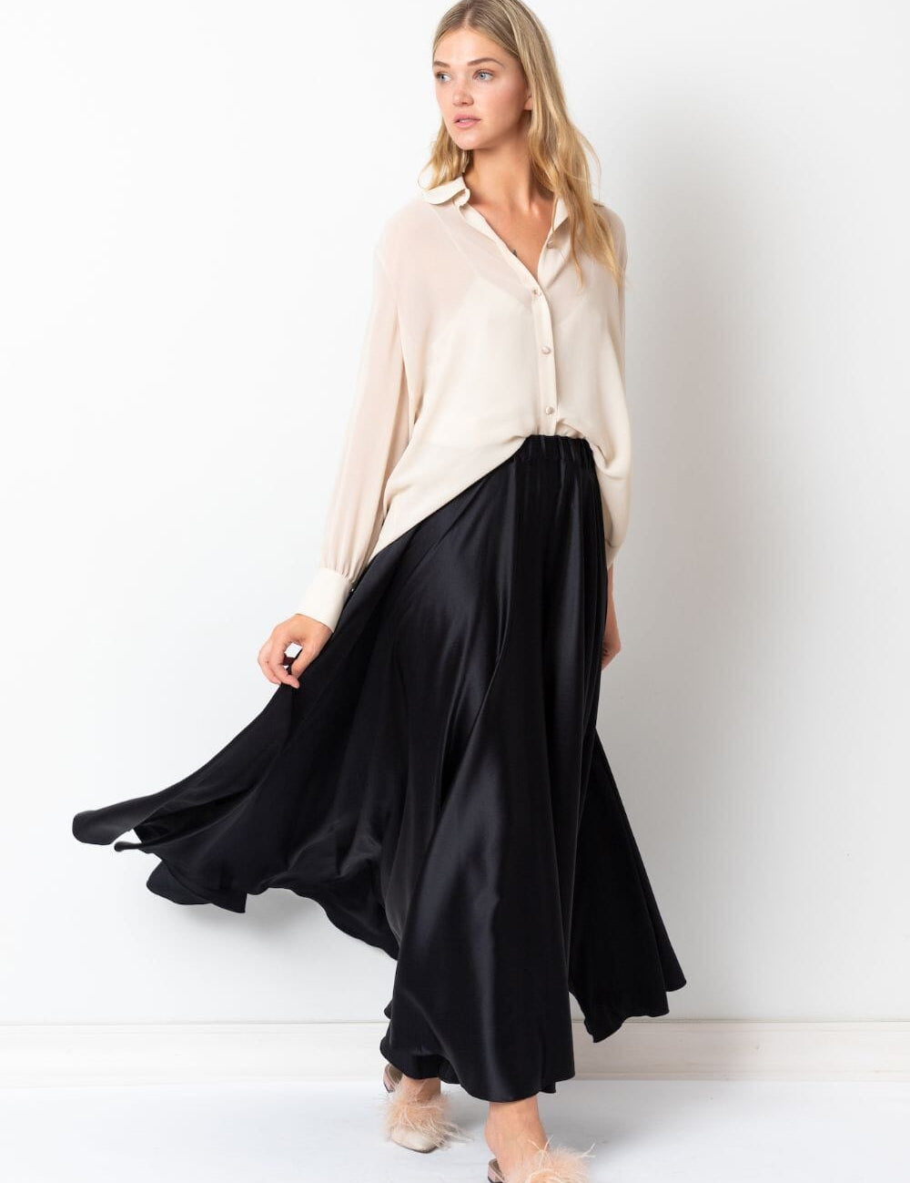  World Class Silk Skirt Black Product SIA Glamoralle
