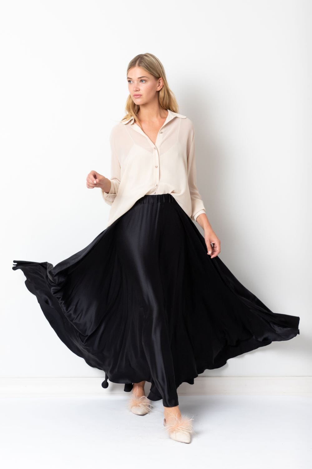  World Class Silk Skirt Black Product SIA Glamoralle